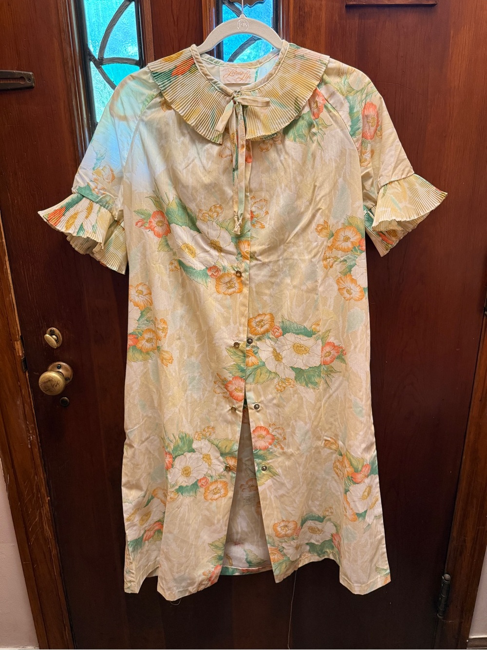 Vintage Floral Leisure Life House Coat Robe with Pockets